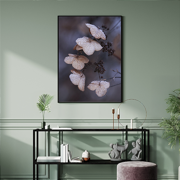 Quadro FineArt Flores Hortênsias Secas no Inverno