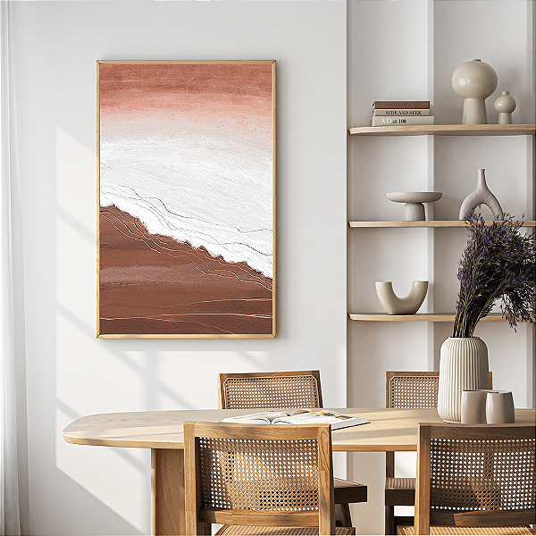 Quadro FineArt Abstrato Pintura Terra e Névoa