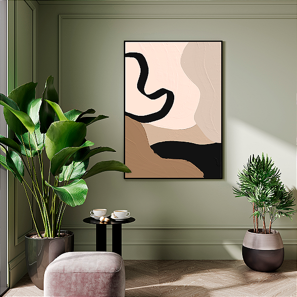Quadro FineArt Abstrato Tons Suaves em Contraste Profundo