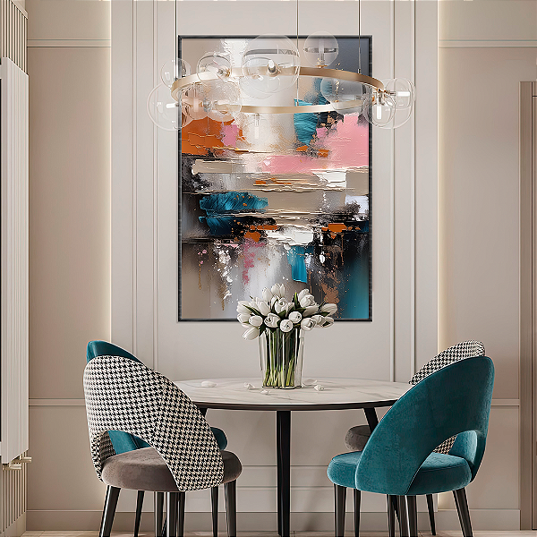 Quadro FineArt Abstrato em Camadas com Fluxo Cromático