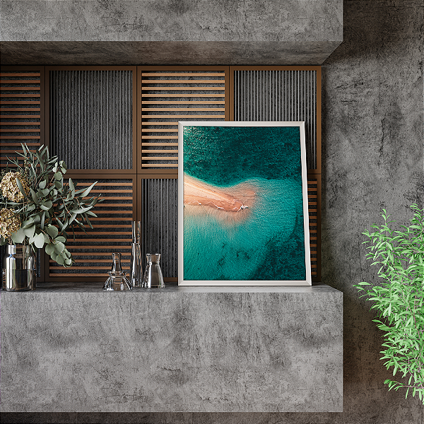 Quadro FineArt mar indigo - Coleção Arte ao Alcance