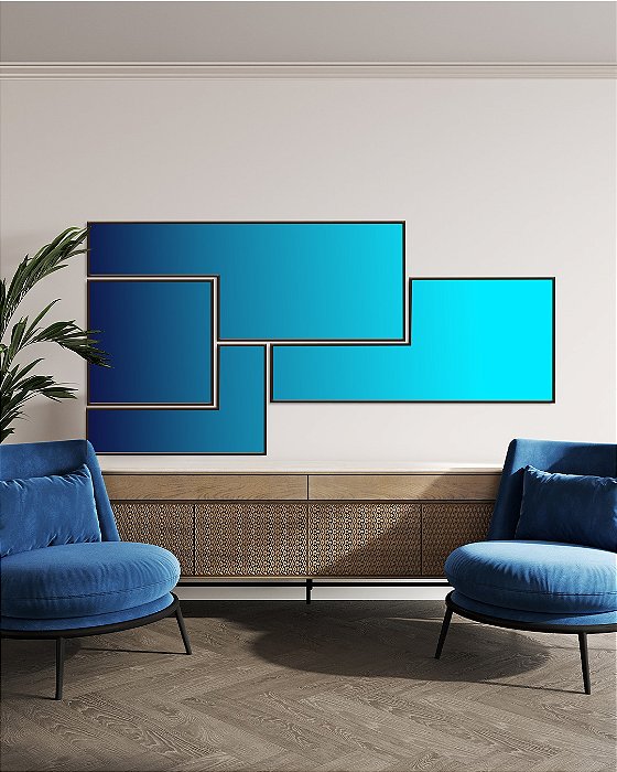 Composição FineArt Azul Estrutural - Coleção ReFrame