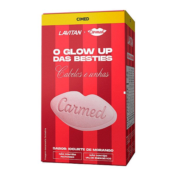 LAVITAN CARMED CABELOS E UNHAS SABOR IOGURTE DE MORANGO 60UNI