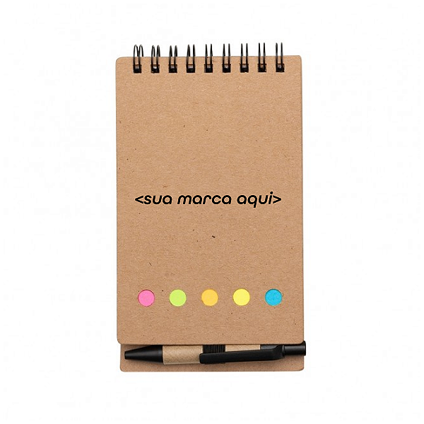 Bloco de Notas com Caneta e Autoadesivo
