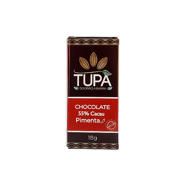 Chocolate Tupã 55% Cacau com Pimenta - Barrinha 18g