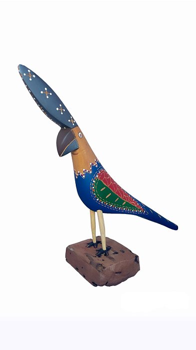 Artesanato Pássaros de Madeira - 40cm - Sérgio D.Inês - Código 2.379