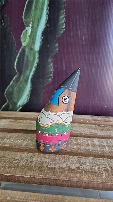 Artesanato Cabeças de Madeira - 17cm - Sérgio D.Inês - Cód. 5.291