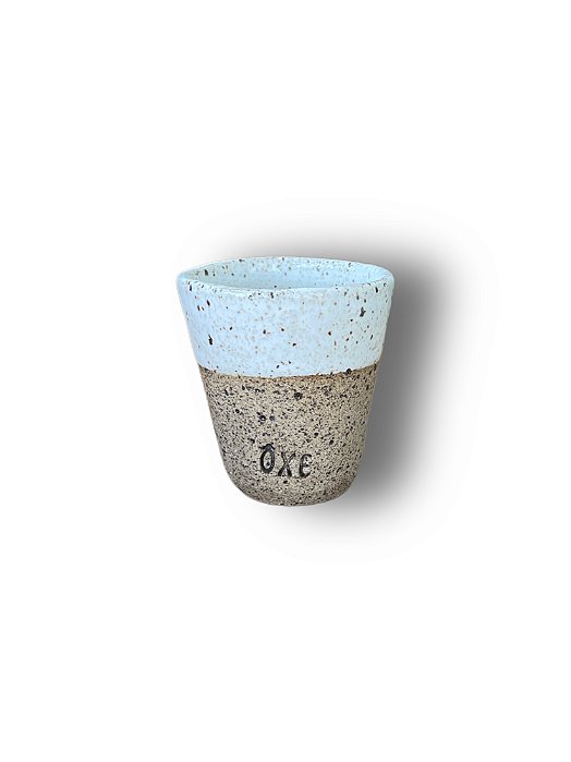 Copo de Cerâmica feito à mão - Coleção Doses de Nordestinidade - OXE branco