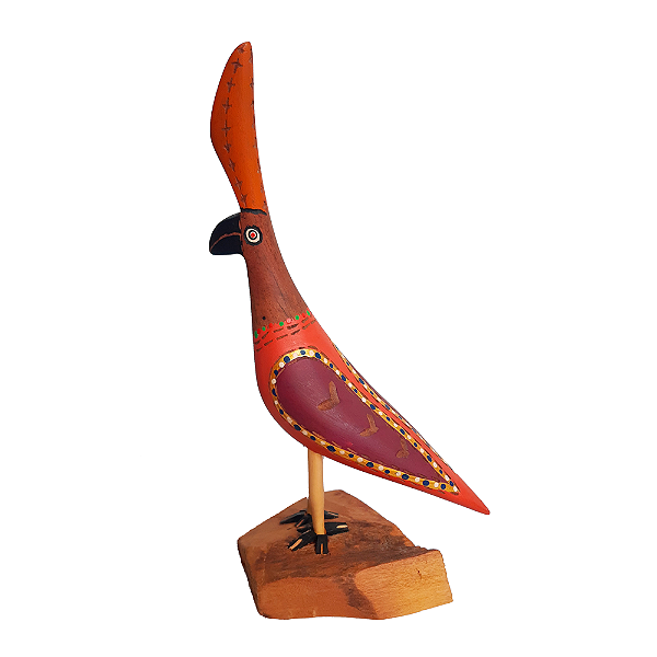 Artesanato Pássaros de Madeira - 28cm - Sérgio D.Inês - Cód. 1.656