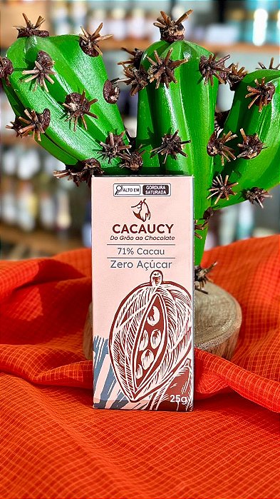Chocolate Cacaucy 71% Cacau Zero Açúcar 25g