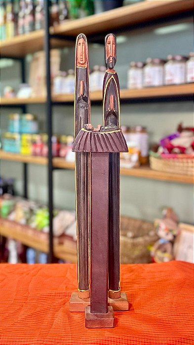 Artesanato Trio de Figuras Religiosas 35cm - Jesus na Manjedora