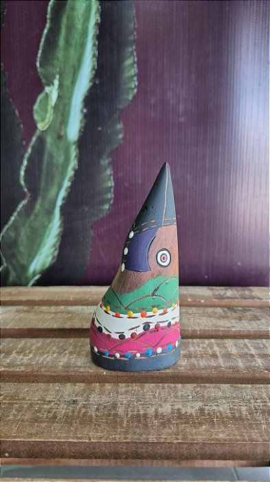 Artesanato Cabeças de Madeira - 14cm - Sérgio D.Inês - Código 5.286
