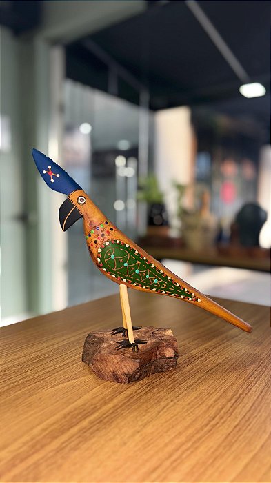 Artesanato Figuras Pássaros - 20cm - Sérgio D.Inês - Código 4.477