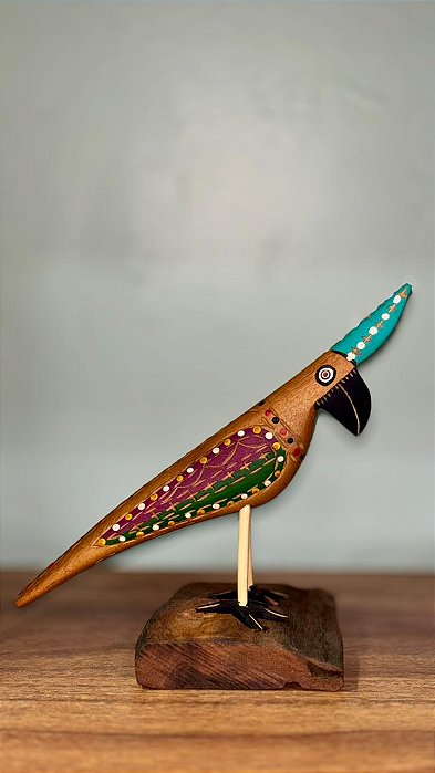 Artesanato Figuras Pássaros - 17cm - Sérgio D.Inês - Código 4.661
