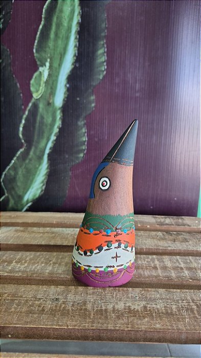 Artesanato Cabeças de Madeira - 17cm - Sérgio D.Inês - Código 5.288
