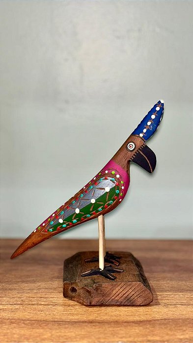 Artesanato Figuras Pássaros - 17cm - Sérgio D.Inês - Código 4.663