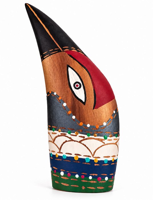 Artesanato Cabeças de Madeira - 14cm - Sérgio D.Inês - Código 5.638