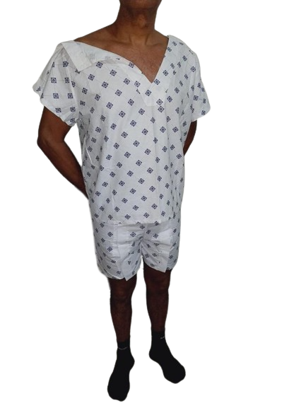 Pijama para paciente hospitalizado com mobilidade reduzida