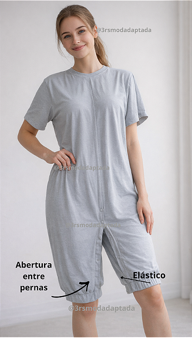 Macacão adaptado, para pessoas com necessidades especiais que tiram a roupa e fralda