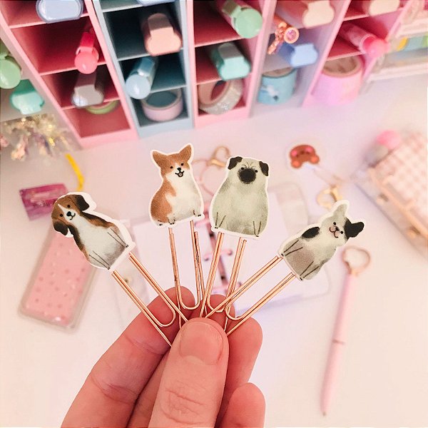Kit com 4 Clips Cachorrinhos