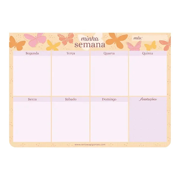 Planner Mensal de Mesa Linha Voar_Cartões Gigantes