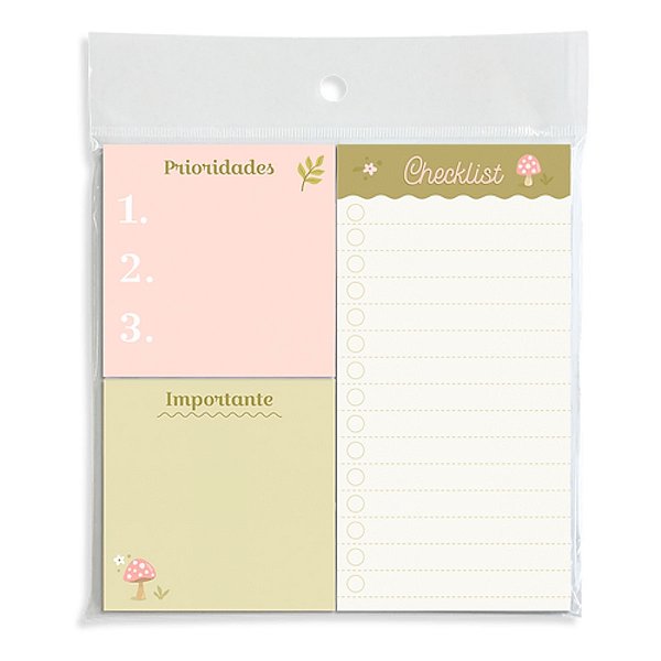 Trio de Bloquinhos Tri Fofo Linha Cogumelo _ Cartões Gigantes