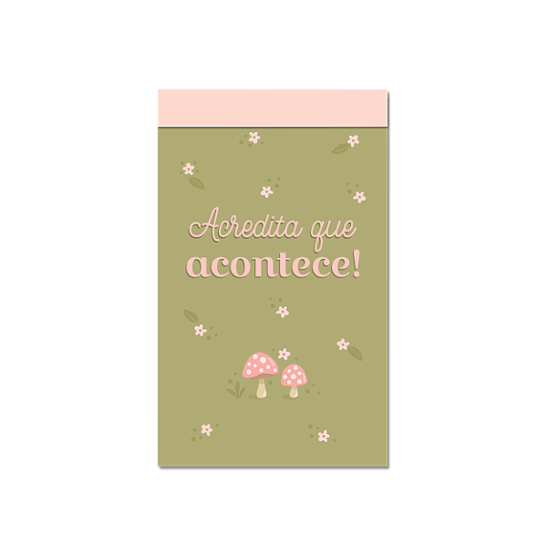 Bloquito de Anotações Linha Cogumelo _Cartões Gigantes
