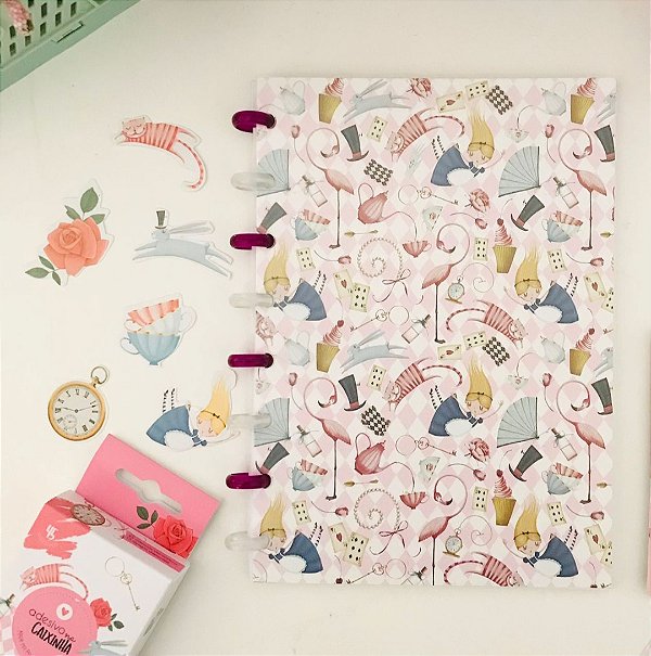 Caderno de Disco Flexível A-5 Alice no País das Maravilhas