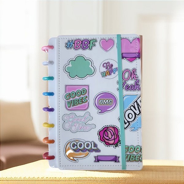 Caderno de Disco A-5 Capa Dura Good Vibes _ Importado