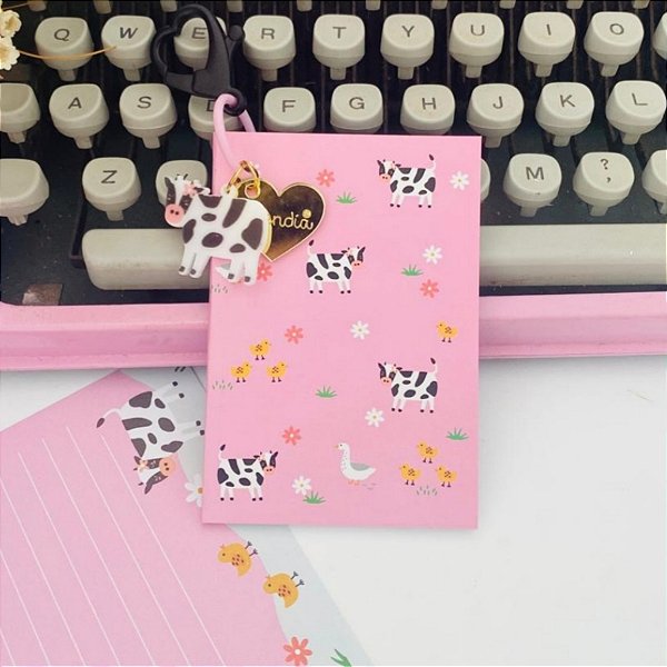 Caderno Chaveirinho Vaquinha Smell The Flowers