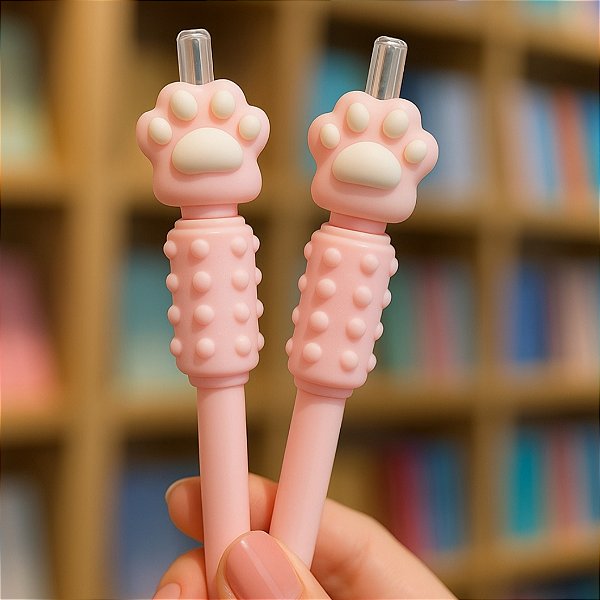 Caneta Anti-Stress Esferográfica Patinha de Gato