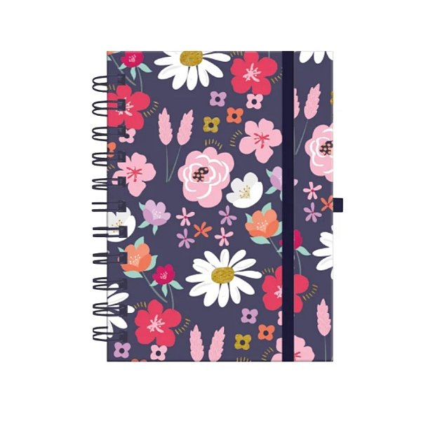 Caderno A6 Argolado Flowers Capa Dura - Molin