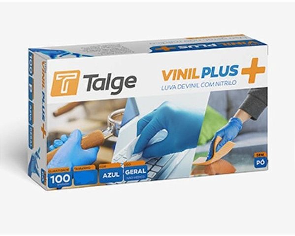 Luva Vinil Plus Azul