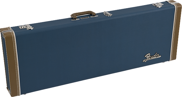 Case Fender Deluxe para Stratocaster Telecaster Prata e Azul LPB