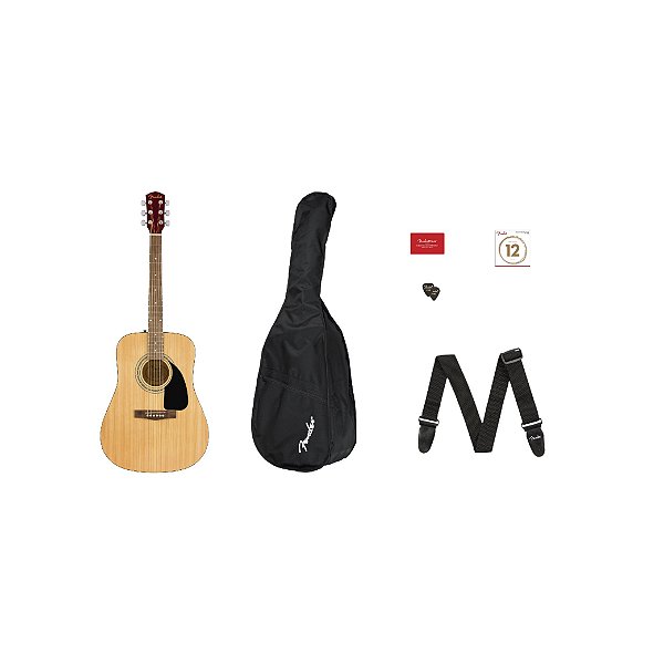 Pack com Violao Dreadnought Fender FA 115 com Bag e Acessórios