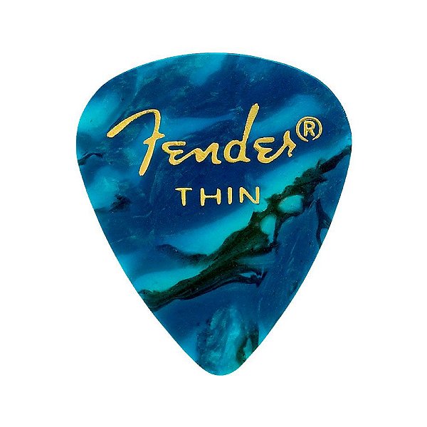 Kit Fender com 12 palhetas Celluloid 351 Shape Thin Ocean Turquoise