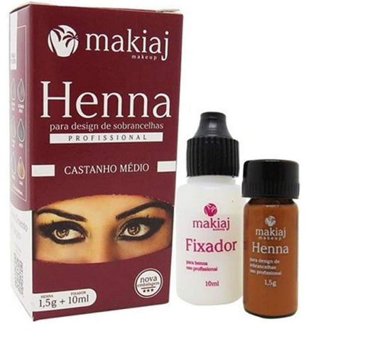 HENNA PARA SOBRANCELHAS CASTANHO MÉDIO 1,5G MAKIAJ