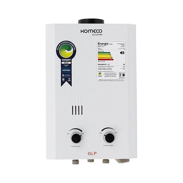 AQUECEDOR A GAS 07 LTS GLP KO 07M BP BRANCO KOMECO