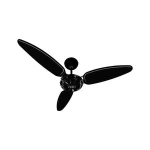 VENTILADOR TETO COMERCIAL PALETA PLASTICA PRETO 127V PREMIUM VENTISOL