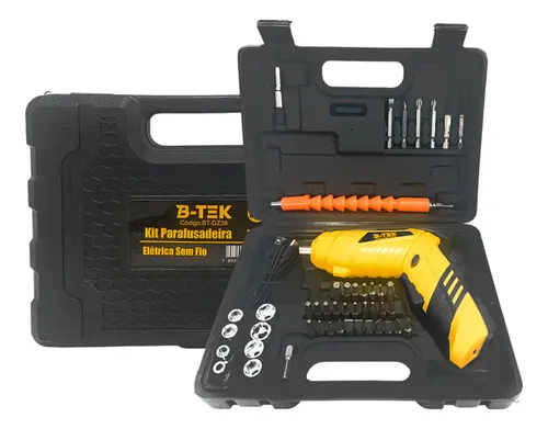 B-TEK KIT PARAFUSADEIRA USB 3,6V