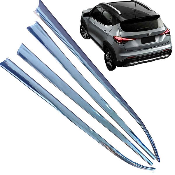Aplique Pestana Fiat Pulse Cromado das Janelas Portas
