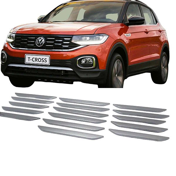 Aplique Da Grade T-cross Kit Cromado De Plástico Rígido