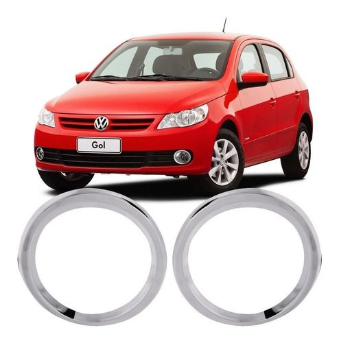 Par Aro Aplique Cromado Farol Milha Gol G5 Voyage E Saveiro