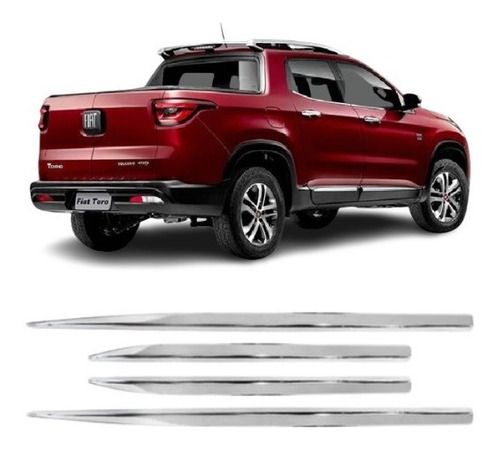 Jogo Friso Lateral Inferior Cromado Fiat Toro 2015 2016 2018