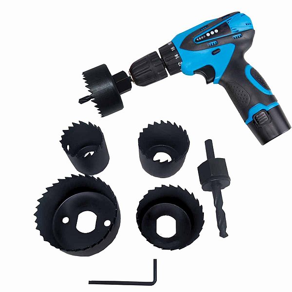 Kit Serra Copo Para Madeira Gesso Plástico drywall 6 Pçs