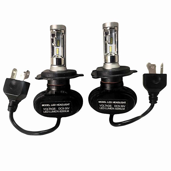 Kit Lâmpada H4 Farol Automotivo Ultra Led 6000K 8200 lumens