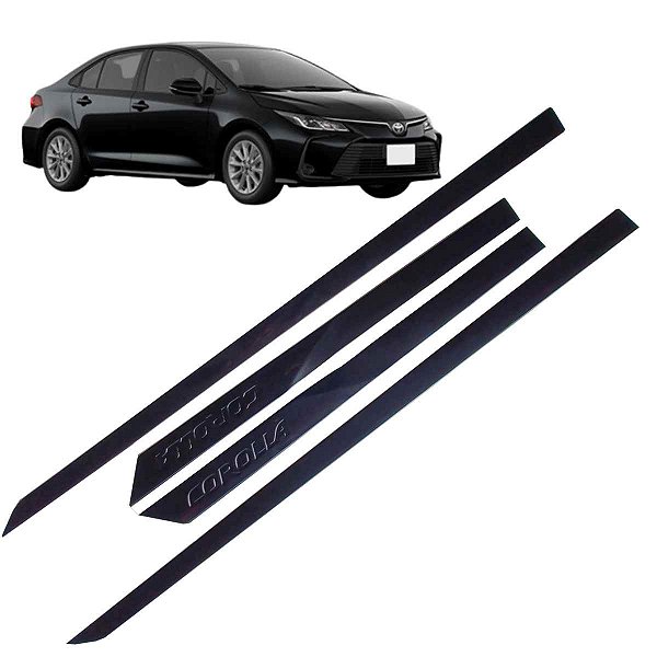 Jogo friso Lateral Novo Corolla 2019 a 2025 Preto Eclipse