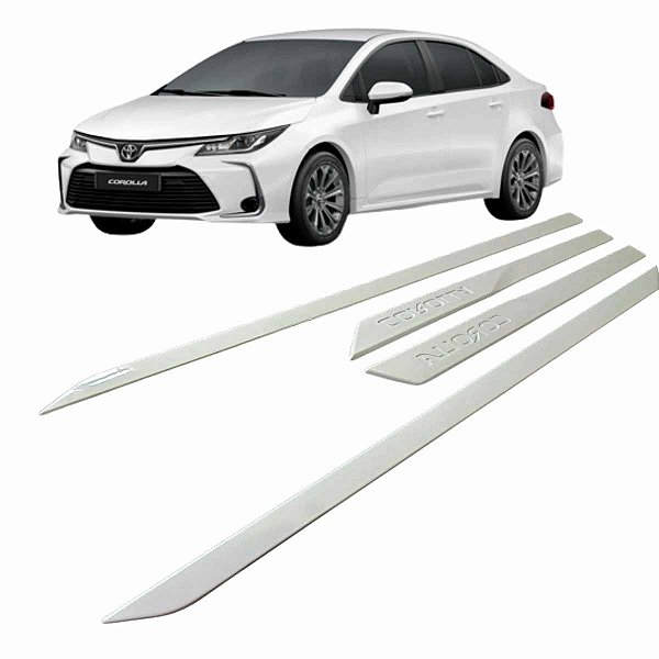 Jogo friso Lateral Novo Corolla 20019 a 2023 Branco Polar