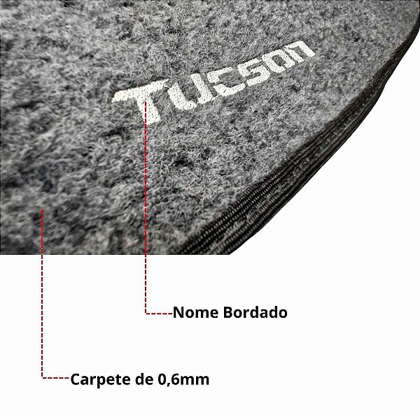 Tapetes  Porta Malas Tucson nome Bordado Protege Bandeja