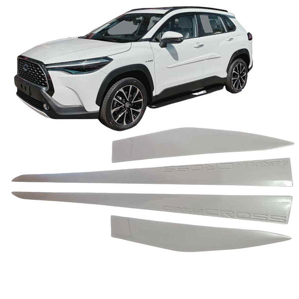 Jogo friso Lateral Corolla Cross branco lunar cor original